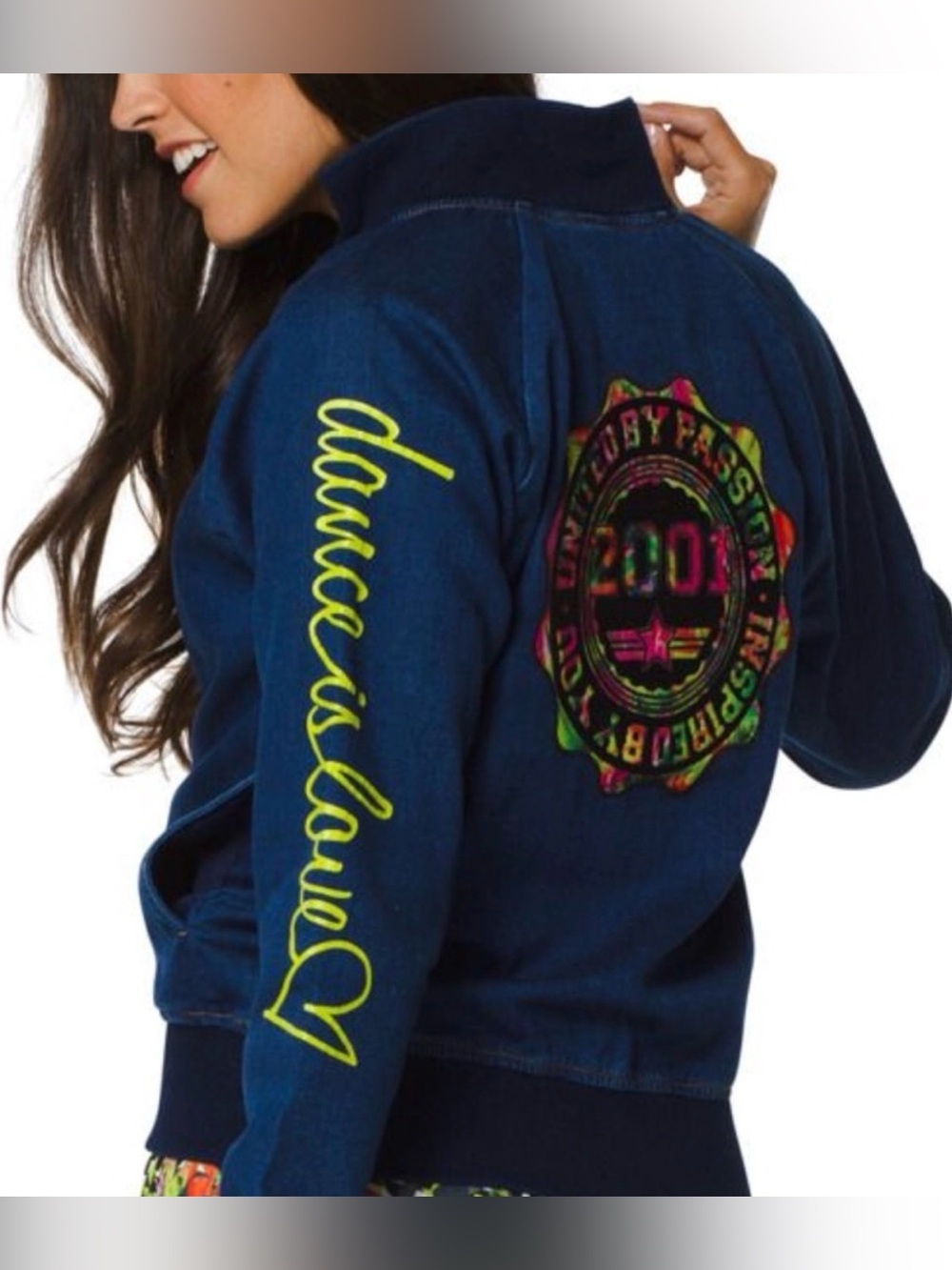 EUC- Zumba Fitness ‘Dance is Love’ Zip Front Jacket